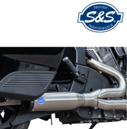 S&S 2-INTO-1 QUALIFIER EXHAUST RACE ONLY BRUSHED STAINLESS STEEL